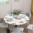 thumbnail image 5 of Palm Trees Round Tablecloth for 55-60 Inch Tables, Fitted Table Cover with Elastic Edge, Watercolor Tropical Flamingo Summer Waterproof Outdoor Table Cloth Protector for Patio Garden Dinner Picnic, 5 of 9