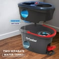 thumbnail image 2 of O-Cedar EasyWring RinseClean Spin Mop & Bucket System with PACS Hard Floor Cleaner, Dual-Chamber Clean/Dirty Water Tanks, Hands-Free Wringing, Crisp Citrus Scent, 10 Count, 2 of 9