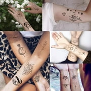 Yazhiji 60 Sheets Tiny Waterproof Temporary Tattoos, Moon Stars Constellations Music Compass Anchor Words Lines Flowers for Kids Adults Men and Women