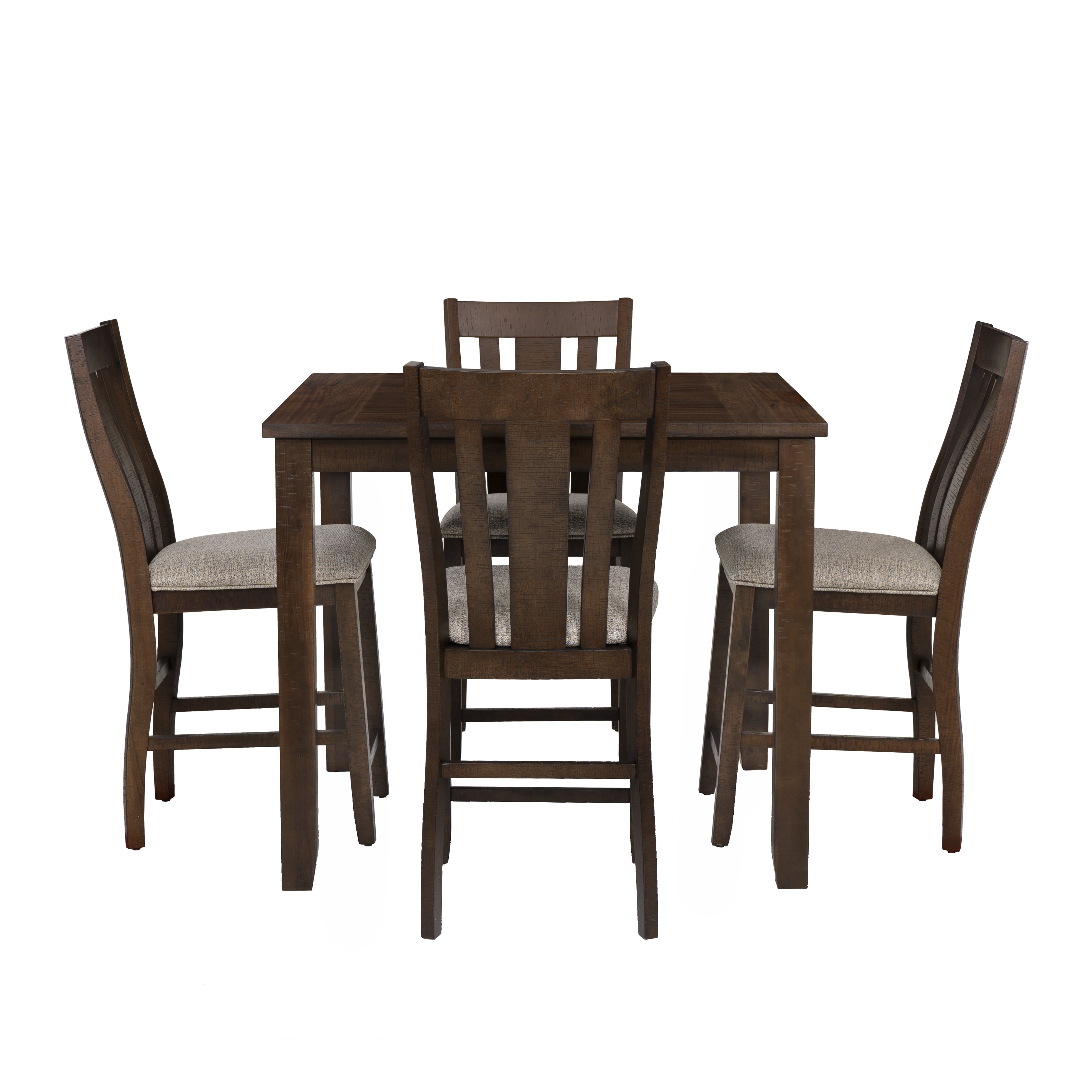 Powell Lenny 5-Piece Counter Height Dining Set, Brown/Beige