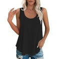 thumbnail image 2 of Tittly Tank Tops Vest for Women Women's Solid Color Fashionable Casual Round Neck Sleeveless Camisole Top Womens Tops Vest Tops for Women Black L, 2 of 7