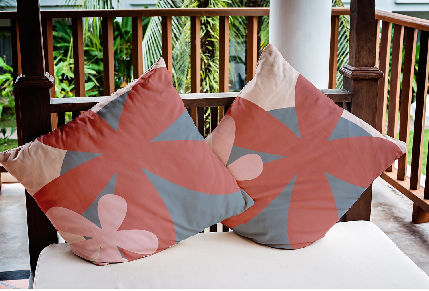 16" x 16" Simply Daisy Bold Flowers Indoor/Outdoor Pillow, Bright Mauve Pink Qty 1