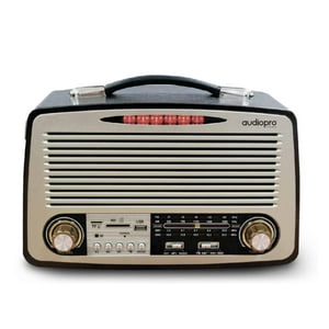 Radios portátiles AM FM, radios con batería recargable (reproducción de 7  horas), enchufe de alimentación de CA y DC-5V en, radio vintage o de  emergencia 