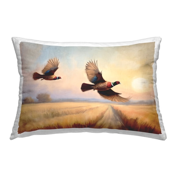 Stupell Industries Fall Flight Pheasants Decorative Printed Throw Pillow Design by Kim Allen.