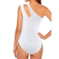 thumbnail image 5 of STARVNC Women Skew Collar Sleeveless One Piece Bodysuit Swimwear, 5 of 6