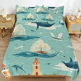 thumbnail image 2 of 3PCS Retro Sail Duvet Cover Set Twin, 1 Duvet Cover And 2 Pillowcase, Duvet Cover for Kids Girls Boys And Teens, 2 of 6