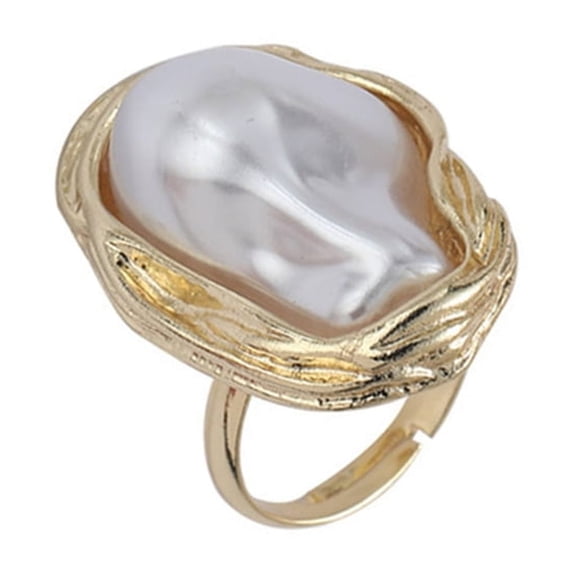 Aellinatey Elegant Irregular Pearls Ring Adjustable Ring Fashion Jewelry for Everyday