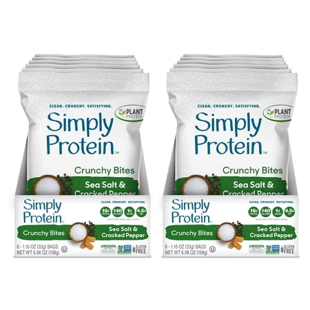 Simply Protein Crunchy Bites, Sea Salt and Cracked Pepper, 16g Protein, 12 CT