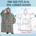 thumbnail image 4 of Oversized Wearable Blanket Hoodie,Colorful Cow Checker Pattern Sherpa Blanket Hoodie with Super Pockets,Super Warm Fuzzy Pullover for Women & Men, 4 of 6