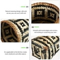 thumbnail image 5 of Botes de basura para oficina, bote de basura bohemio decorativo con material grueso, bote de basura tejido de bambú para debajo del escritorio, baño, oficina en casa, papelera redonda con patrón de, 5 of 5