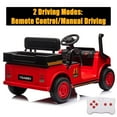 thumbnail image 4 of LUIBAS 24V 4WD Kids Ride on Golf Cart Battery Powered Toy Tractor Ride-On Electric Car Ride on Truck with Remote Control, Bluetooth, Music, Rear Storage Box, EVA Rubber Tires, Red, 4 of 7