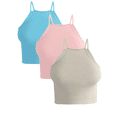 thumbnail image 1 of SET DE 3 TOP DE MUJER UNITALLA PARA USO DEPORTIVO O CASUAL TELA STRETCH, 1 of 5