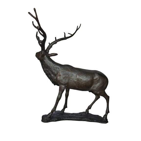 Nifao Lifesize And Incredibly Detailed Reindeer Bronze Statue – Garden Outdoor Decor Sculpture, 75"L x 50"W x 85"H