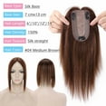 thumbnail image 2 of Benehair Silk Base Clip In Topper Hairpiece 100% Remy Real Human Hair Extensions Invisible Women Straight Brown 7cm*13cm, 2 of 9
