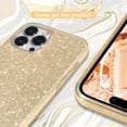 thumbnail image 2 of GALAPROX Bling Sparkle iPhone 15 Pro Max Case, Stylish Glitter Cute Protective Cover-Gold, 2 of 6