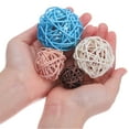 thumbnail image 4 of 20 Pcs Vase Filler Decorative Balls, 2.4/2/1.6/1.2" Light Blue/White/Light Brown/Dark Brown Wicker Rattan Decor, 4 of 7