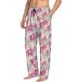 thumbnail image 2 of Xecao Purple Watercolor Flowers Men's Straight Lounge Pajama Pants: The Ultimate in Comfortable Sleepwear, 2 of 9
