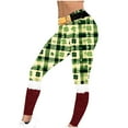 thumbnail image 6 of lcziwo Back to College Sale, St Patrick's Day Leggings for Women Trendy Shamrock Print High Waist Yoga Pants Slim Fit Stretchy Workout Tights Holiday Bottom Trousers Red L, 6 of 8