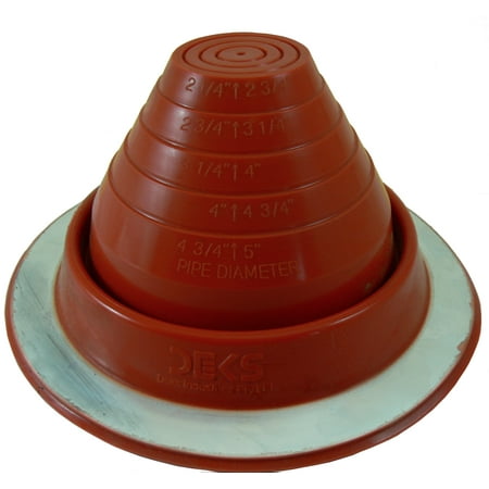 Pipe Size Od - #3 (DF203RE) RED ROUND High Temp Silicone Flexible Pipe Flashing Dektite (fits OD pipe sizes 1/4