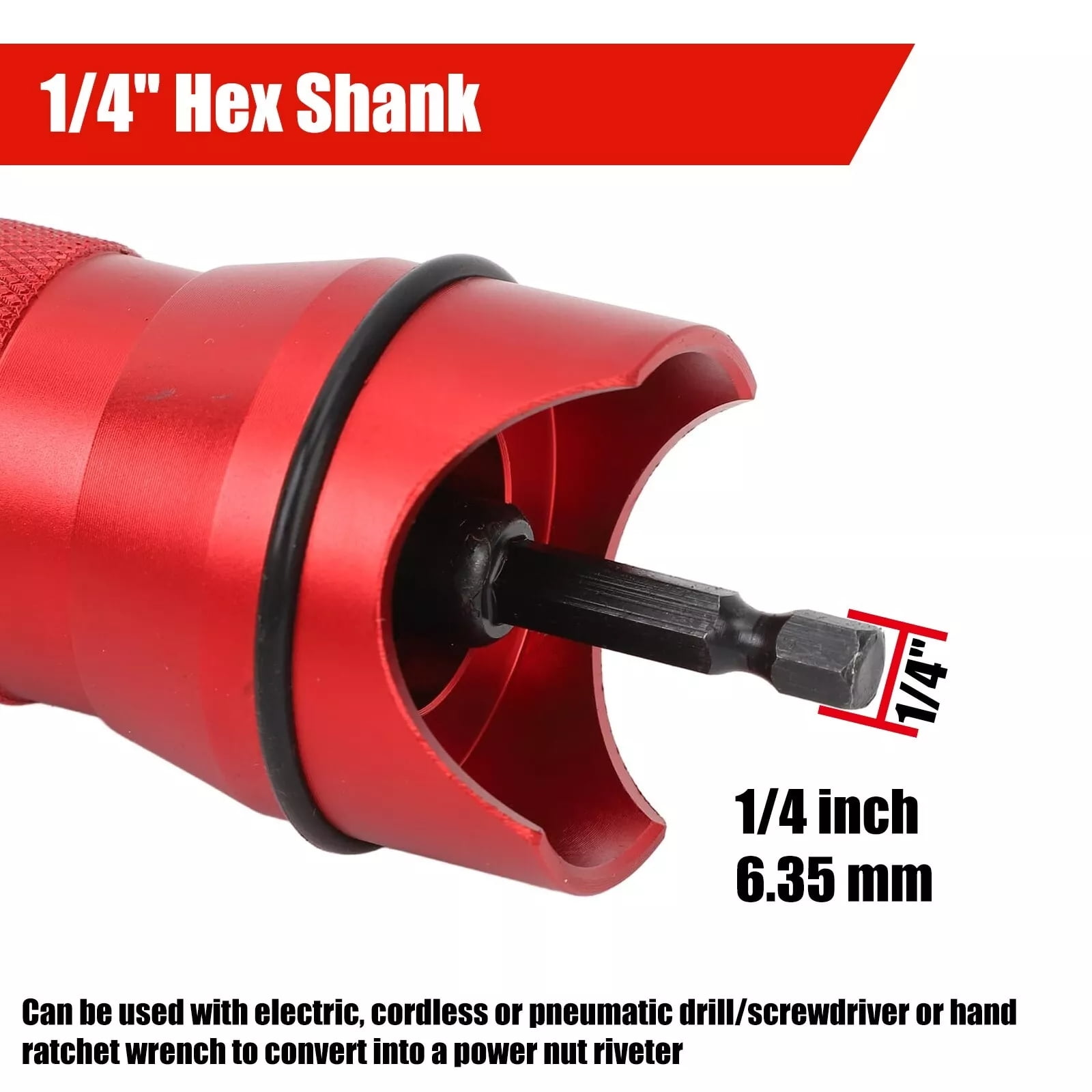 iMeshbean Pneumatic Drill Electric Rivet Nut Gun Adapter Riveter Rivnut M3-M10 150pcs