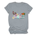 thumbnail image 4 of Dvkptbk Summer Tops pour les Femmes de Mode Lapin de Pâques Imprimé Manches Courtes Col Rond Casual en Vrac T-Shirt Pull-Over Blouse Tops, 4 of 6