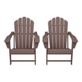 thumbnail image 3 of WestinTrends Highland Outdoor Patio HDPE Adirondack Chairs With Cup Holders (Set of 2), Dark Brown, 3 of 14