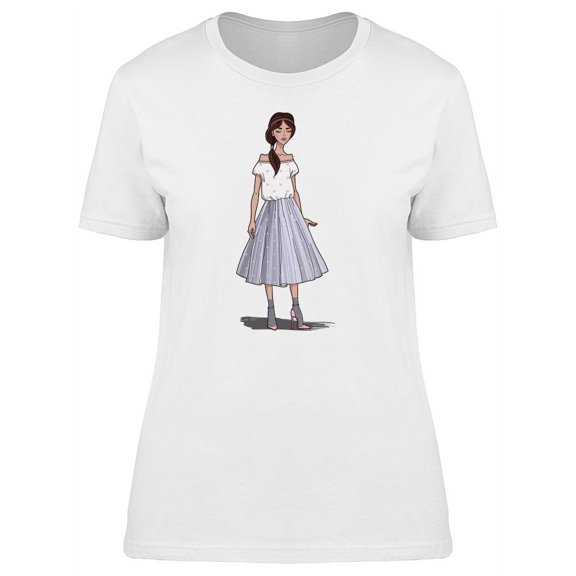 Girl With Grey Tulle Skirt T-Shirt Women -Image by Shutterstock, Female Small