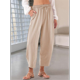 thumbnail image 3 of Pantalones Rectos Holgados e Informales de Algodón y , Color Albaricoque, Talla S, 3 of 5