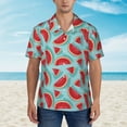 thumbnail image 4 of Lsque Watermelon pattern Hawaiian Shirt for Men, Unisex Summer Beach Casual Short Sleeve Button Down Shirts-3X-Large, 4 of 9