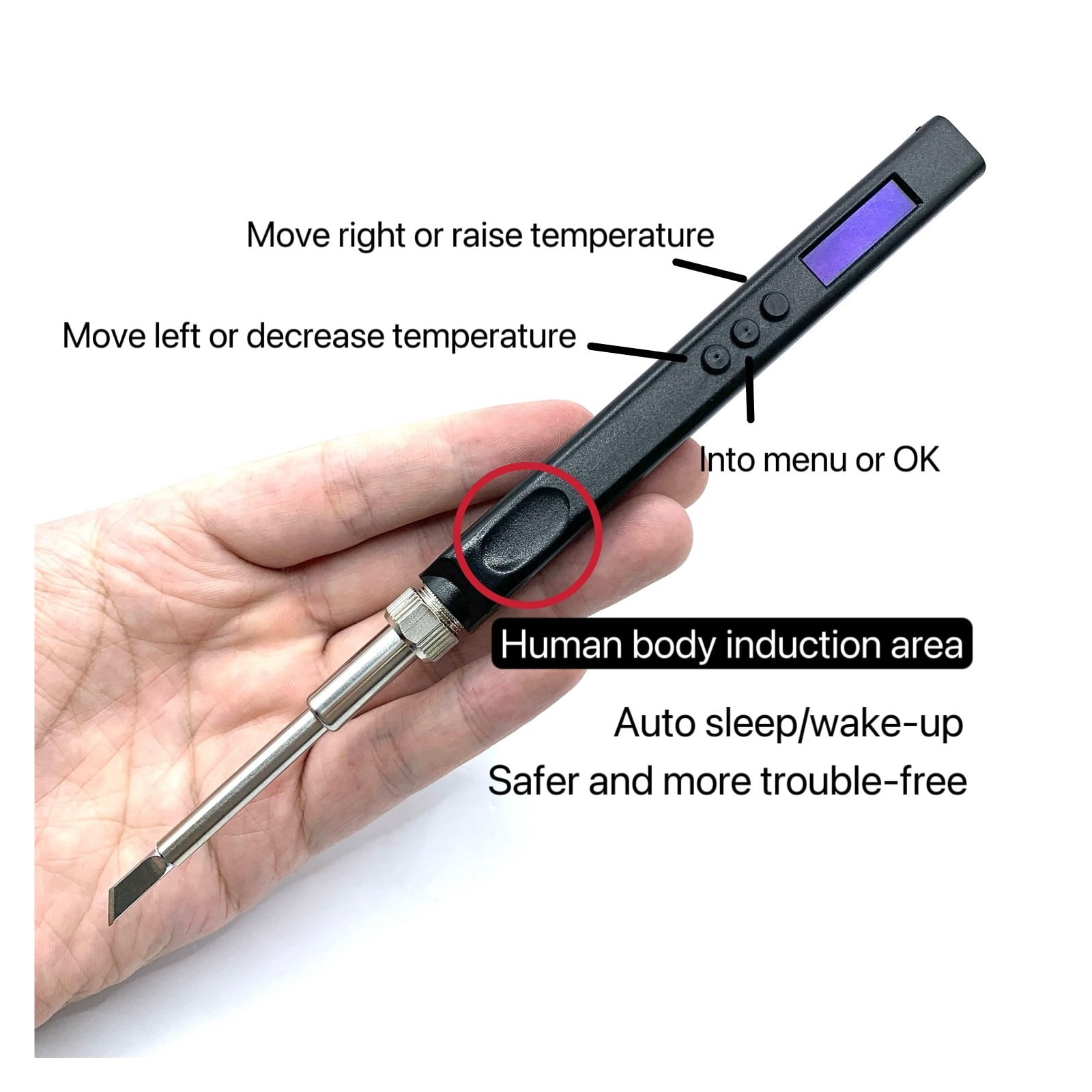 Smart Electric Soldering Iron Kit,Adjustable Temperature Portable Solder Welding Station Heat Pencil,Welding Tools