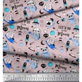 thumbnail image 2 of Soimoi Velvet Fabric Planet,Rocket & Astronaut Animals Cartoon Print Fabric by Yard 58 Inch Wide, 2 of 3