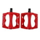 thumbnail image 2 of Pedales de plataforma para bicicleta de montaña BMX MTB, planos, de aleación, con rodamiento sellado de 9/16 pulgadas rojo, 2 of 6