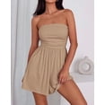 thumbnail image 3 of BTFBM Womens Romper Spring Summer Strapless Tube Tops Beach Vacation Clothes Boho Loose Shorts Jumpsuits Pockets, 3 of 9