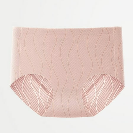 Delliss Seamless Underwear Wave Edge No Show Bikini Panties Ice Silk High Rise Hipster Ladies Invisibles Briefs