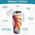 thumbnail image 3 of JSTEL Dragon Watercolor 40 oz Tumbler Stainless Steel Water Bottle Vacuum Insulated Cup with Straw Lid & Handle For Travel Car Cup Holder, 3 of 8
