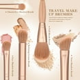 thumbnail image 5 of travel makeup brush set，travel small makeup brush set， makeup brush travel case， mini makeup brushes travel set (Apricot), 5 of 5
