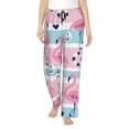 thumbnail image 1 of Balery Pink Striped Flamingo Pantalones de pijama para mujer, pijamas ultraligeros, pantalones de estar por casa-XX-Large, 1 of 6