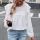 thumbnail image 5 of Ropa de mujer Babydoll Top Blusa de cuello redondo Camisas, Top casual de manga larga con temperamento, S-XL, 5 of 6