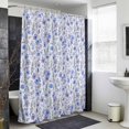 thumbnail image 4 of Blue Wildflowers Shower Curtain - Water Repellent Fabric Shower Curtains Washable, Chic Floral Classic Botanical Decorative Polyester Cloth Bathroom Curtains Modern Bath Decor 36"x72", 4 of 8