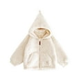 thumbnail image 2 of UQJfacai Boys Girls Fleece Jacket Fuzzy Sherpa Winter Coats Kids Cozy Hooded Zip Up Jackets with Pockets Casual Outerwear 8M-5T, 2 of 5