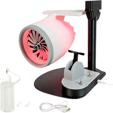 2 in 1 Creative Turbo Jet Fan with Humidifier, Adjustable Speed Turbine Fan (Red)