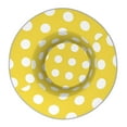 thumbnail image 2 of Daiia Yellow And White Polka Dot Pattern Bucket Hat - Trendy Cotton Sun Hat for Beach, Golf, Fishing - Fun Outdoor Vacation Boonie for Men and Women, 2 of 9