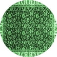 thumbnail image 1 of Ahgly Company Indoor Round Abstract Emerald Green Modern Area Rugs, 8' Round, 1 of 4
