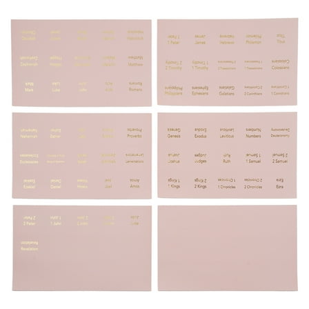 Zeiwohndc 6 Sheets Decorative Bible Tabs Pink Bible Index Tabs Laminated Bible Labels