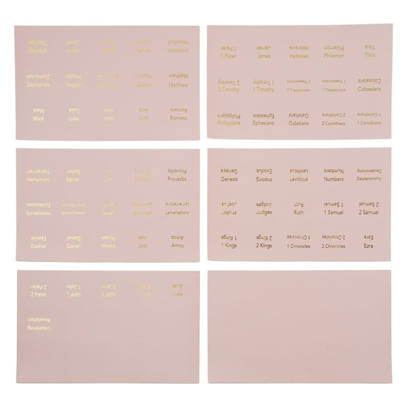 Zeiwohndc 6 Sheets Decorative Bible Tabs Pink Bible Index Tabs Laminated Bible Labels