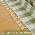 thumbnail image 5 of Checkered Tablecloth Rectangle, Heavy Weight Linen Cotton Gingham Outdoor Table Cloth with Tassel, Washable Wrinkle Free Buffalo Plaid Table Cover for Dining/Party/Home - 55 x 70 Inch, Sage, 5 of 6