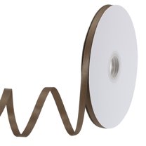 Uxcell Satin Ribbon Grosgrain Solid Silk Wedding Bouquet Ribbon for Valentine's Day Gift Wrapping Cake Box Bows Brown-1/4" x 50 Yard