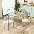 thumbnail image 2 of Costway 5 Piece Dining Set Table And 4 Chairs Glass Top Kitchen Breakfast Furniture, 2 of 10