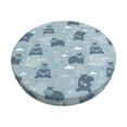 thumbnail image 6 of Uemuo Cute Hippopotamus Pattern Round Bar Stool Seat Covers Washable Stool Cushion Slipcover Elastic Bar Chair Covers-, 6 of 7