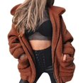 thumbnail image 1 of Women's Lapel Long Sleeve Faux Jacket Winter Sexy Parka Fashion Jacket WD.WDQZL Hogar, 1 of 1
